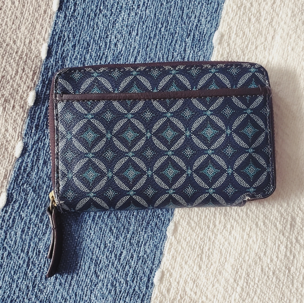 FOSSIL- Vintage "Sydney" Diamond Mozaic Clutch Wallet '16 Edition - Picture 2 of 12